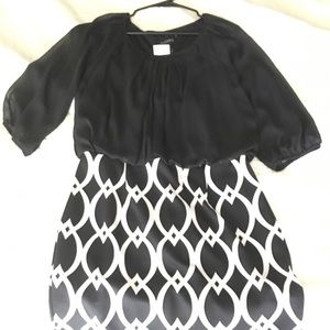 Petite Black and white dress